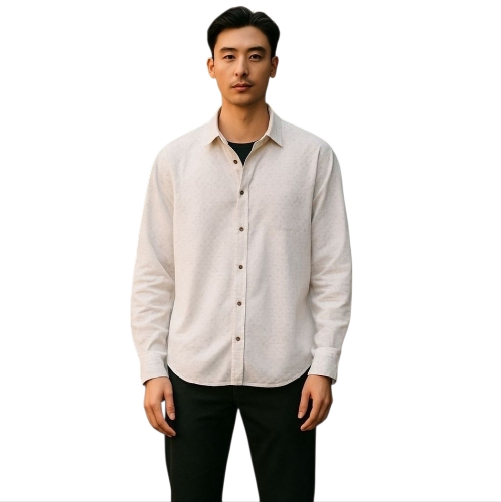 Wrangler White Gray Vintage Wash Button Down Long Sleeve Casual Shirt Size 2XL
